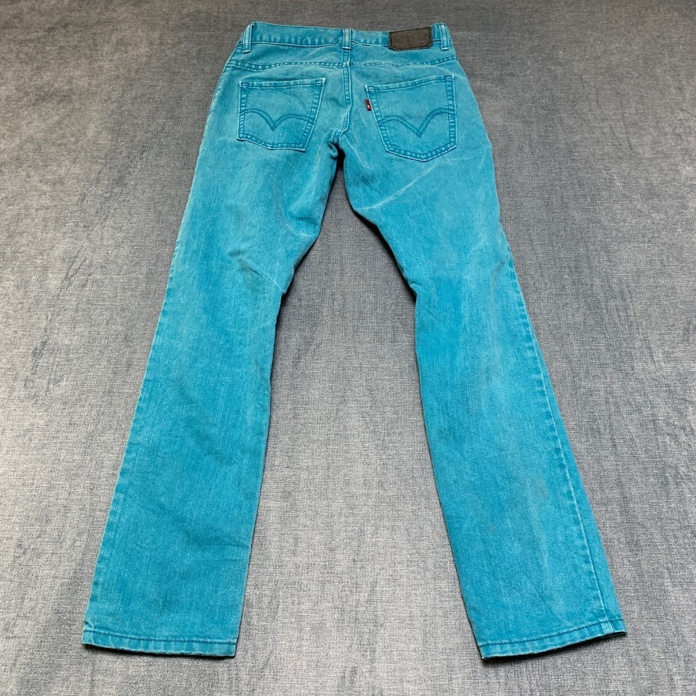 Vintage Levi's 511 Skinny Jeans Womens 12R 26x26.5 Teal Blue Stretch Mid Rise